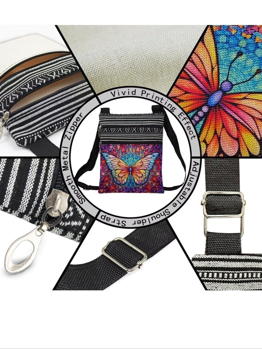Colorful Butterfly Crossbody Bag - Multicolor - Picture 4 of 4